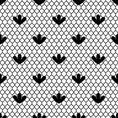 vector seamless background pattern lace, black and white color