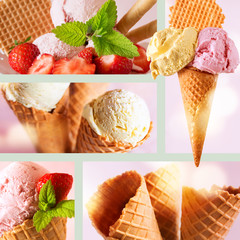 Collage with mixed ice cream