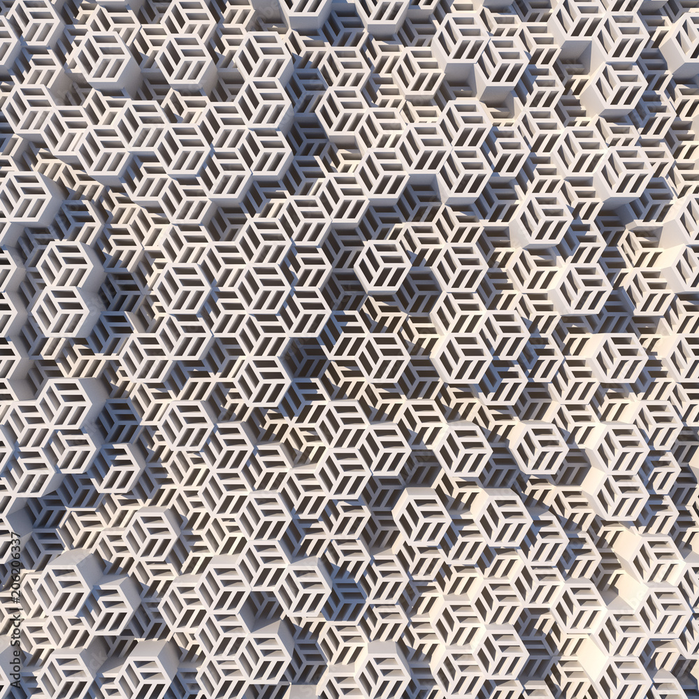 Aufkleber White abstract surface pattern. 3d rendering