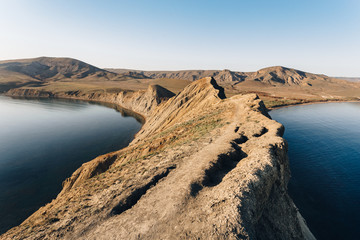 Fototapeta na wymiar The ridge of Cape Chameleon in Crimea