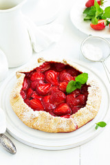 Homemade strawberry cake Galette