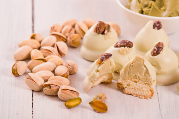 Pistachio truffles. 