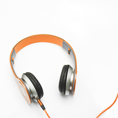 Orange headphone on white