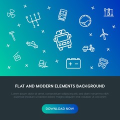 transports, industry outline vector icons and elements background concept on gradient background.Multipurpose use on websites, presentations, brochures and more