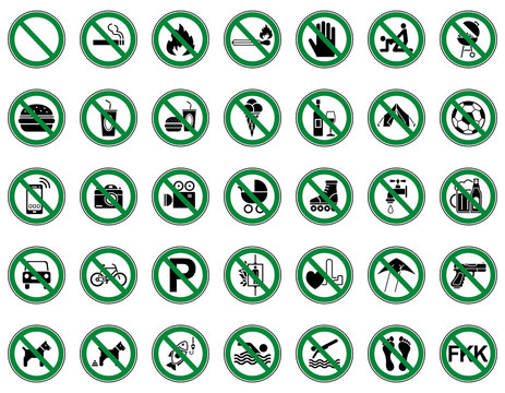 35 Verbots- & Warnschilder (Grün)