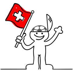 Fussballfan mit Schweizerfahne