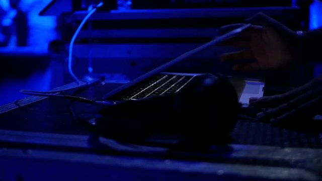 cool dj behind the computer