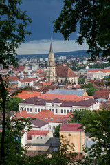 cluj-Napoca with St. Michael church seen from Belvedere, Romania