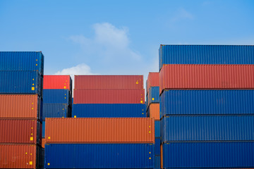 Fototapeta premium Container cargo at shipping yard for export to oversea.