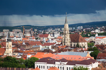 Fototapeta premium cluj-Napoca with St. Michael church seen from Belvedere, Romania