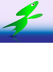 Comic Reptil taucht aus dem Wasser auf