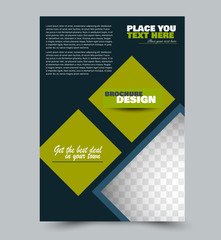 Blue and green flyer vector design template set. Business brochure. Annual report or magazine cover.