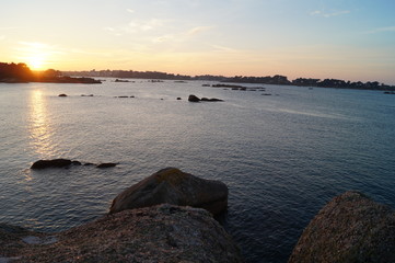 couche de soleil, paysage, bord de mer
