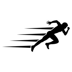 running man vector symbol. sport and competition concept 