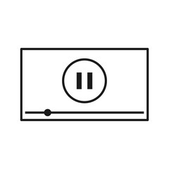 Video player for web and mobile apps. Vector illustration.