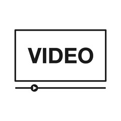 Video player for web and mobile apps. Vector illustration.