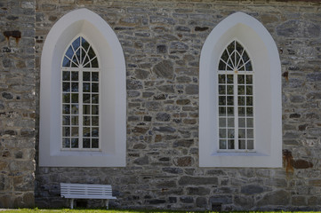 Fototapeta premium Windows in chruch Northern Norway