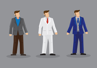Men Suit Fashion Vector Character Illustration