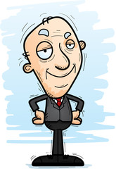Confident Cartoon Senior Businessman
