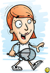Cartoon Tennis Player Walking