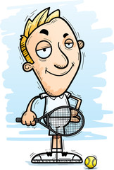 Confident Cartoon Tennis Player
