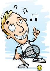 Cartoon Tennis Player Dancing