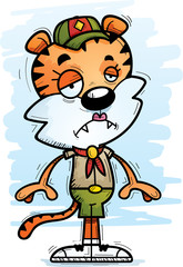 Sad Cartoon Female Tiger Scout