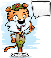 Cartoon Female Tiger Scout Talking