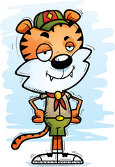 Confident Cartoon Male Tiger Scout