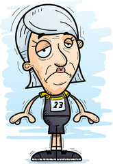 Sad Cartoon Senior Track Athlete