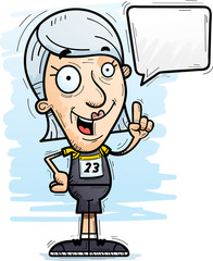 Cartoon Senior Track Athlete Talking
