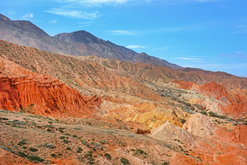 Colorful rock formations in  Fairy tale canyon (Skazka), Kyrgyzstan