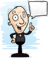 Cartoon Senior Groom Talking