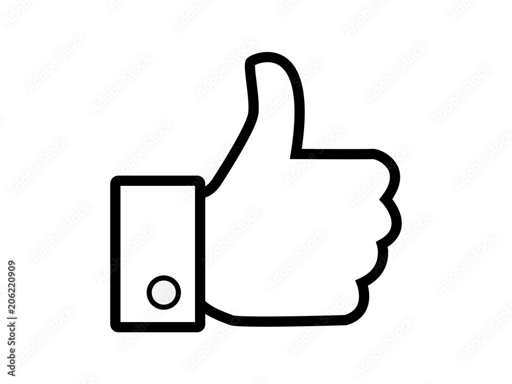 Wall mural thumb up like social media symbol vector