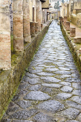 Ercolano's ruins. Ancient city of Herculaneum next to Naples. This city was destroyed by the...