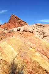 Colorful rock formations in  Fairy tale canyon (Skazka), Kyrgyzstan