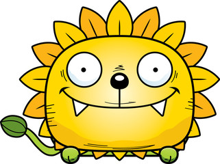 Cartoon Dandelion Lion Peeking