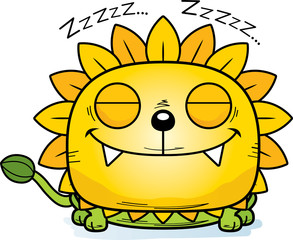Cartoon Dandelion Lion Napping