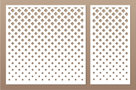 Set decorative card for cutting laser or plotter. Classical arab pattern. Laser cut. Ratio 1:1, 1:2. Vector illustration.