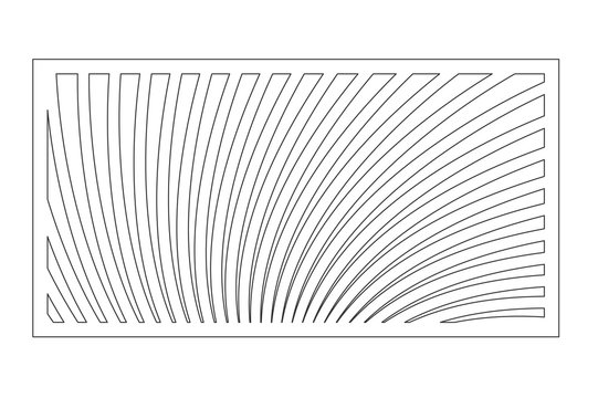Decorative card for cutting laser or plotter. Abstract lines pattern. Laser cut. Ratio 1:2. Vector illustration.