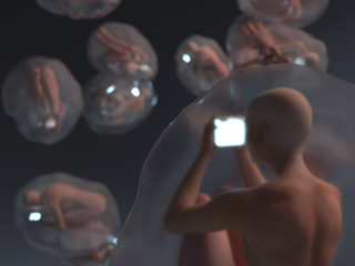 child born with phone in hands