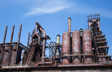 Fototapeta na wymiar Abandoned steel plant Old Bethlehem Steel Plant in Bethlehem, Pennsylvania