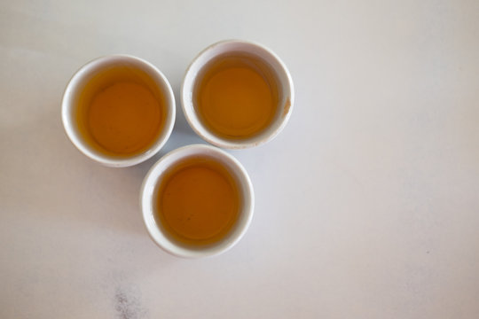 Hot tea in ceramic cup
