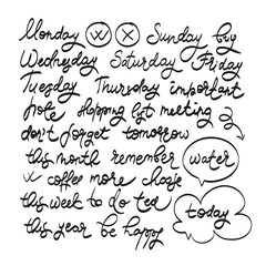 Lettering NOTEBOOK Hand drawing text for calendars, scrapbooking and notes