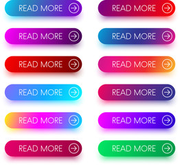 Colorful read more icons isolated on white.