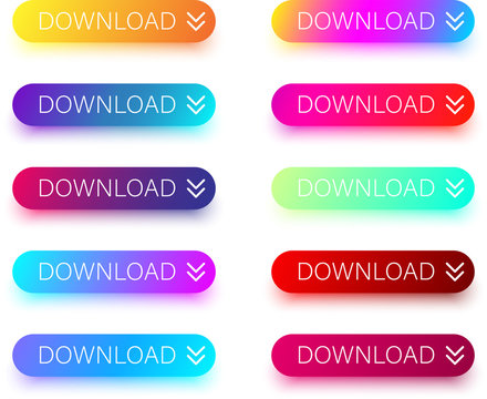 Colorful download icons isolated on white.