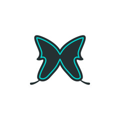 butterfly icon. Element of web icon with one color for mobile concept and web apps. Isolated butterfly icon can be used for web and mobile