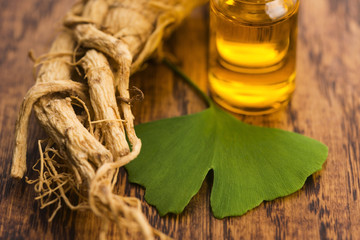 Extract of ginseng root and ginkgo biloba leaves