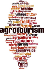 Obraz premium Agrotourism word cloud