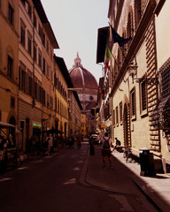 narrow street in Florence, Italy 